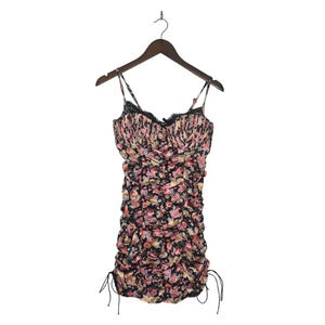 For Love & Lemons Victoria's Secret Ruched Floral Mini Dress Size L